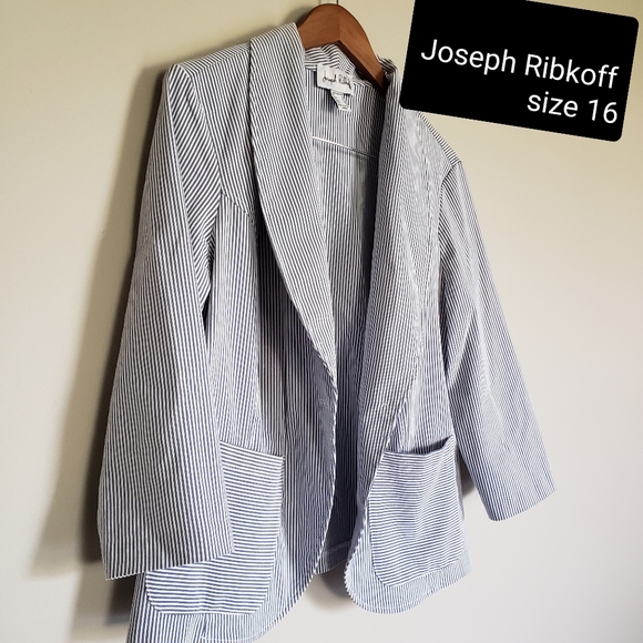 Joseph Ribkoff Light weight stripe jacket size 16 - Picture 1 of 6
